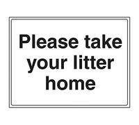 VSafety Señal "Please Take Your Litter Home", paisaje, (Pack de 3), 600 mm x 450 mm, 3