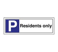 VSafety Señal "Residents Only", paisaje, (Pack de 3), 300 mm x 100 mm, 3