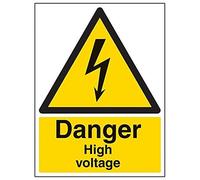 Vsafety signos 68003bc-s'peligro alto voltaje' ADVERTENCIA Señal eléctrica, autoadhesivo, formato vertical, 300 mm x 400 mm, color negro/amarillo