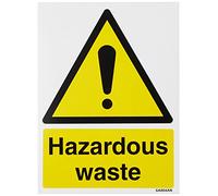 vsafety Signs 6 a004an-s "residuos peligrosos" ADVERTENCIA sustancia y químicos señal, autoadhesivos, vertical, 150 mm x 200 mm), color negro/amarillo