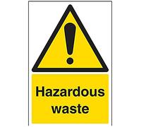 vsafety Signs 6 a004au-r "residuos peligrosos señal de advertencia sustancia y química, 1 mm plástico rígido, vertical, 200 mm x 300 mm, Negro/Amarillo