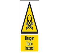 vsafety Signs 6 a013an-r "peligro tóxico peligro señal de advertencia sustancia y química, 1 mm plástico rígido, vertical, 150 mm x 200 mm), color negro/amarillo