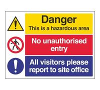 VSafety Signs 6C024BF-S - Señal de advertencia para edificio (autoadhesiva, 400 x 300 mm, 3 unidades)