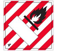 VSafety Signs 6D029AW-S - Señal de diamantes de peligro de advertencia, autoadhesivo, 4 unidades de peligro de numeración de sustancias de la ONU, 250 x 250 mm, paquete de 3