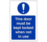 VSafety This Door To Be Kept Locked When Not In Use Sign - Letrero de vinilo autoadhesivo para puerta de 150 mm x 200 mm