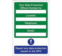 VSafety Your Data Protection Officer/Contact is Sign - Retrato - 300 x 400 mm, plástico rígido de 1 mm
