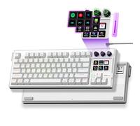 VSDINSIDE Teclado mecánico con cubierta de controlador de transmisión, almohadilla macro con teclas y perillas LCD personalizables, teclado de acceso directo de transmisión de juegos, intercambio en