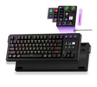 VSDINSIDE Teclado mecánico con cubierta de controlador de transmisión, almohadilla macro con teclas y perillas LCD personalizables, teclado de acceso directo de transmisión de juegos, intercambio en
