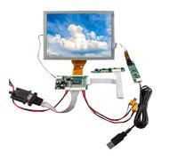VSDISPLAY 8 Pulgadas EJ080NA-05A 800X600 TTL Pantalla LCD con 4 Cables resistivo Panel táctil y VGA 2AV Controlador Board 50pins
