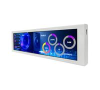 VSDISPLAY Carcasa para PC de 9.16 pulgadas con editor de temas, pantalla IPS de barra estirada de 1920 x 462 pulgadas para monitorear la temperatura de la computadora, datos de GPU, color blanco