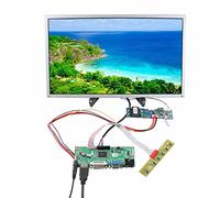 VSDISPLAY Pantalla LCD IPS de 15,6 Pulgadas, 1366 x 768, 1000 nits con Placa de Control de Audio VGA DVI