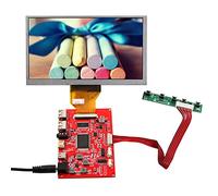 VSDISPLAY Pantalla LCD TTL de 6,5 Pulgadas, 800 x 480 AT065TN14 de 50 Pines y Placa de Controlador USB C 2USB