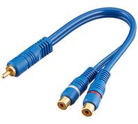 Vse 365106 - Cable Divisor RCA Y (1 x Macho a 2 x Hembra, Doble blindaje), Color Azul