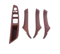 VSESTCDPB Juego Manijas Ajuste Panel Reposabrazos Puerta Delantera Interior para B&MW Serie 5 F10 / F11 / F18 520 523 525 528 530 535 2010-2017 Manija Interior Puerta(Red Brown LHD 4PCS)
