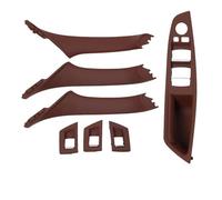 VSESTCDPB LHD RHD Reposabrazos Interior Puerta Juego Manijas Tracción Interior para B&MW Serie 5 F10 F11 F18 520i 523i 525i 528i 530i 535i 540i 2010-2017 Manija Interior Puerta(Rojo Marrón)