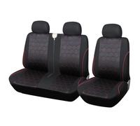 VSESTCDPB Protectores de Asiento Funda Asiento Coche 1 + 2 para Toyota para Hiace(Negro Rojo)