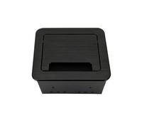 Vseutiac Caja Multimedia Empotrada con Tapa Abatible Ornado Organizador Cables con Cepillo Versátil Organizador Oficina para Hogar, Negro, S