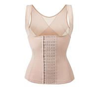 Vseutiac Corsé Reductor Chaleco Cinturilla Faja Body Shaper con Soporte Lumbar en Poliéster Elástico Y Cierre Ajustable Adecuado para Recuperación Posparto Dep, Color de Piel XL