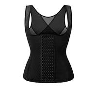 Vseutiac Corsé Reductor Chaleco Cinturilla Faja Body Shaper con Soporte Lumbar en Poliéster Elástico Y Cierre Ajustable Adecuado para Recuperación Posparto Dep, Negro M