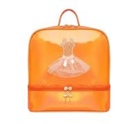 Vseutiac Mochila de Baile para Niñas Bolso Bailarinas Mochila Infantil Bolsa Mochila Escolar con Tutu Bordado y Sección Inferior Separada Adecuada para Clase, Naranja