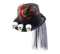 Vseutiac Sombrero Steampunk para Hombre Y Mujer, Adornado con Plumas Y Una
