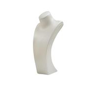 Vseutiac Soporte para Collares con Protección de Cuero Sintético, Diseño Clásico, Soporte para Colgantes, Disposición Estable, Estante para Joyas, Fácil Visual, Blanco, 14cmx7cmx27cm