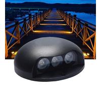 VSHENG Bajo Voltaje Luces De Terraza LED Luz De Paso IP65 Resistente Al Agua DC12/24V Transmisión De Luz Unilateral Exteriores Luz Subterránea para Jardín Camino Luz del Paisaje(Blue,3W-DC24V)