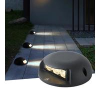 VSHENG Exterior Luz De Escalera LED Luz Enterrada IP65 A Prueba De Agua 1 Lado Iluminado Aluminio Fundido A Presión Bajo Voltaje LED Foco para Jardín Escalera Escalón Valla Lámpara De Paisaje(Yellow,3
