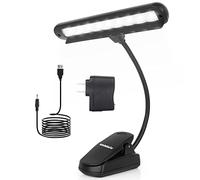 vshiny para iphone 5 de música soporte de luz 9 lámpara LED de orquesta ajustable cuello no Flicker, totalmente ajustable para libro lectura, mesa de mezclas, DJ, manualidades, viajes y más (funciona con pilas AA, adaptador de CA)