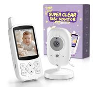 VSIFEHSO Vigilabebés con Cámara 2000mAh Camara Vigilancia Bebe 2.8" Inteligente Pantalla LCD Comunicación Bidireccional Monitoreo de Temperatura Despertador Canción de Cuna Modo de Visión Nocturna