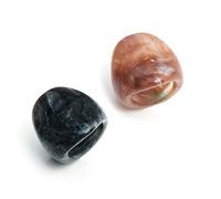 vsilay 2 anillos de acrílico anchos y gruesos de resina, apilables, para anillos de ágata de concha para boda, fiesta de compromiso, Acrílico Resina Concha acrílico Resina