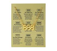 vsilay Collar con número de ángel 111 222 333 444 555 666 777 888 999 Collar de acero inoxidable chapado en oro joyería de numerología