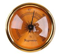 vsilay Higrómetro analógico, medidor de humedad y lente de vidrio para humidor de fumar, medidor sensible a la humedad, mini redondo, dorado