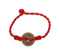 vsilay Pulsera trenzada de cuerda roja a la moda, monedas de cobre de la suerte, pulsera china Feng Shui Kabbalah, regalo de joyería