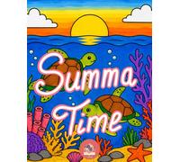 VSJ Summa Time Coloring Book. Hand drawn summer illustrations.: Perfect for adults and kids, Single side pages.