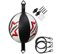 VSL - Pelota de boxeo de doble extremo de piel, para MMA, Dodge, para entrenamiento de Speedball, saco de boxeo con cuerdas y anclajes de suelo a techo