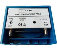 Vsnetwork Amplificador de antena de TV de poste con filtro Lte/5G, ganancia máxima de 42 dB ajustable, amplificador antena TV 1 entrada UHF, amplificador