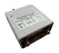 Vsnetwork Amplificador de antena de TV digital terrestre autoalimentado con filtro LTE/4G, ganancia máxima 28 dB ajustable para interior, 1 entrada / 1 salida, gris