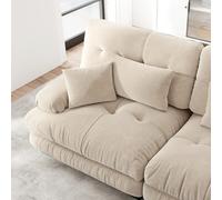 VSOGA Sofá esquinero modular de 4 plazas con asiento profundo, chenilla, cómodo acolchado para salón, apartamento, estudio, oficina, chenilla, marrón claro