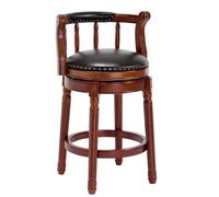 VSOGA Taburete de madera de Cowtop con función giratoria de 360°, altura de bar y contador para cocina, comedor y zona de bar