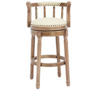 VSOGA Taburete de madera de Cowtop con función giratoria de 360° y respaldo, altura de bar y contador para cocina, comedor y zona de bar