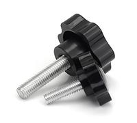 VSOLS Mango de plástico en Forma de Estrella M4 M5 M6 M8 M10 M12 Tornillo de apriete Manual Tuercas de apriete Perilla mecánica Acero al Carbono (Length : 12mm (5pcs), tamaño : M6 (Head 25mm))