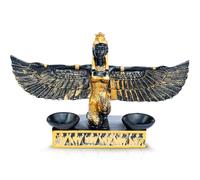 VSPDVO Figura egipcia de Isis con alas abiertas, escultura de diosa de la mitología egipcia antigua, soporte para bolas de cristal, decoración del hogar, figura coleccionable, recuerdos de Egipto