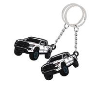 Vspek 2 Llaveros de Coche Compatibles con Jeep, Llavero Blanco Personalizado, Accesorios para Llavero, Abalorio Compatible con Ford Bronco, Regalo para San Valentín, Cumpleaños, Navidad, Aniversario