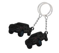 Vspek 2 Llaveros de Coche Compatibles con Jeep, Llavero Negro Personalizado, Accesorios para Llavero, Abalorio Compatible con Ford Bronco, Regalo para San Valentín, Cumpleaños, Navidad, Aniversario