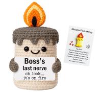 Vspek Abrazo positivo de bolsillo para velas, regalos divertidos para mujeres y hombres, regalos positivos para jefes, compañeros de trabajo, amigos, familia, muñeca de ganchillo hecha a mano, regalo