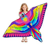 Vspek Cometa de Loros Coloridas, Grande Cometa de una Sola línea con Hilo de Cometa para Niños y Adultos Principiantes, Juegos al Aire Libre, Viaje a La Playa, Regalo de Cometas