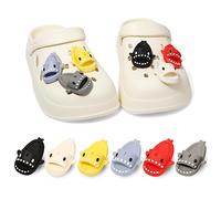Vspek Littte Mini Shark Slipper Charms, 6 piezas Divertidos colgantes para zapatos, mini bonitos Clog Shoe Decoration Charms Pack for Zuecos Shoe Bubble Slides Sandals Decoration (6 colores)