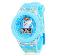 Vspek Shark Cartoon Watch for Boys - Electronic Toddler Light Glowing Watch, Best Gifts for Girls Age 3-10, rosaVspek Vigilancia de Tiburones, Reloj Digital para Niños,
