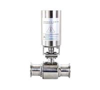 VSPPJYFG Válvula de Bola neumática de Doble vía, de 2" y 64 mm de diámetro Exterior, de Triple Abrazadera, de Acero Inoxidable 304.
